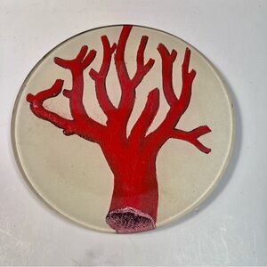 John Derian Red Coral plate